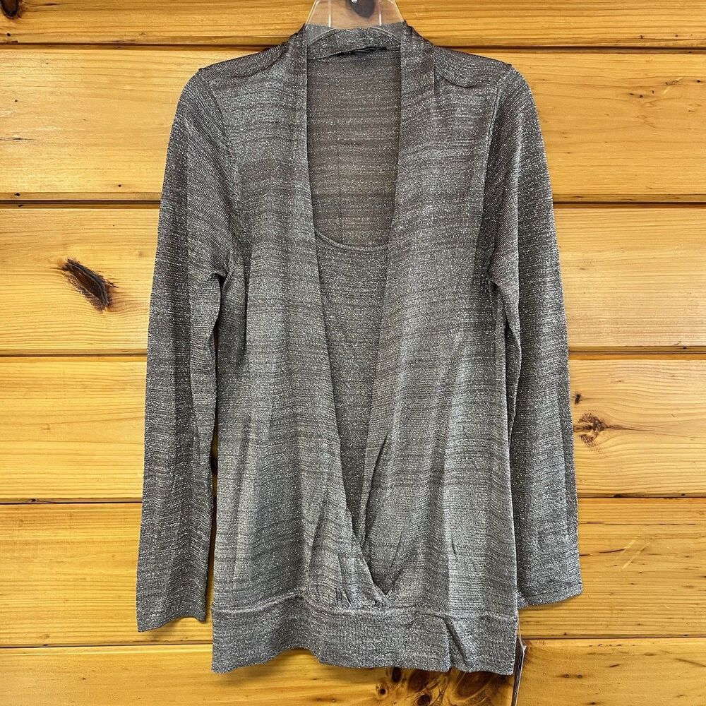 Sparkly Top INC International Layered Knit Womens XL Glitter Holiday Party Glam